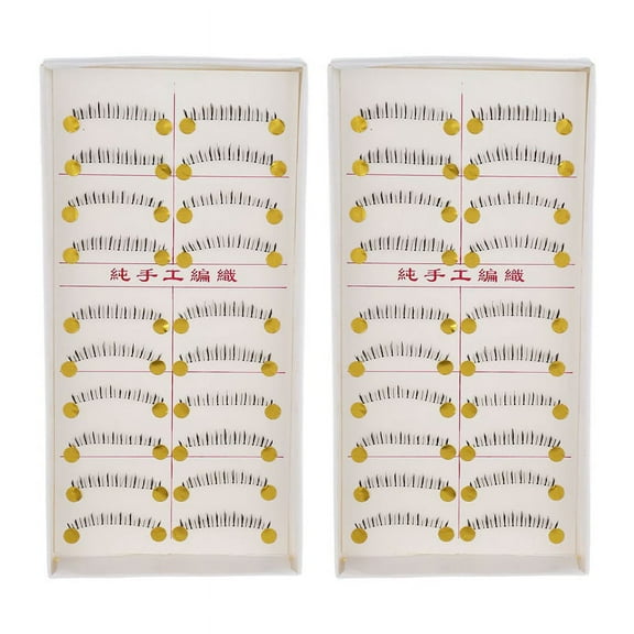 20 Pairs Makeup Natural Lower Bottom Black False Eyelashes Clear Band