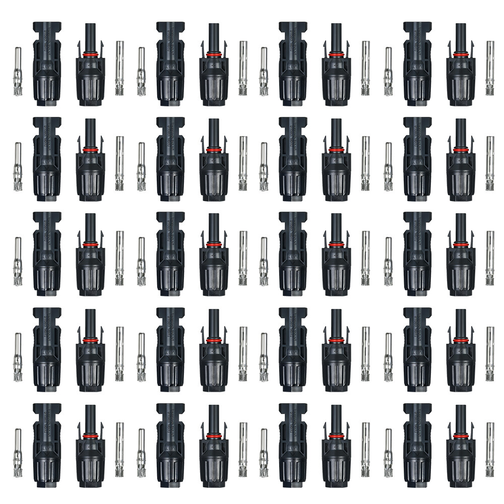 20 Pairs Male/Female Solar Panel Cable Connectors for PV System