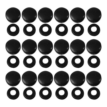 TuoYi 24 Packs Plastic License Plate Screws - M6 Size With Nuts, Rust-Proof, White Black Orange