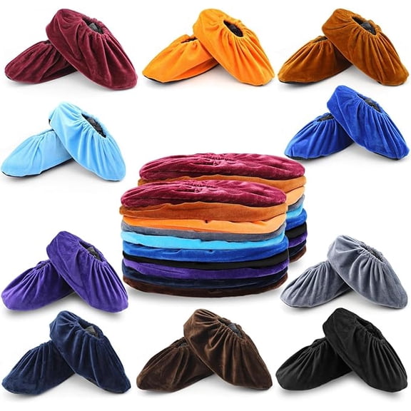 20 Pairs Reusable Non Slip Shoe Covers, Universal Soft Washable Thickened Foot Boot Shoe Covers for Interior, office, cleaning