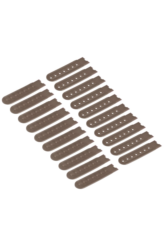 20 Pairs Snapback Strap Cover, 7 Holes Plastic Adjustable Hat Snap Buckle Replacement (Brown)