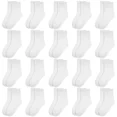 thumbnail image 1 of 20 Pairs Toddler Kids Crew Socks - Boys Girls Athletic Mid Calf Cut for School, 1-13 Years, 1 of 5