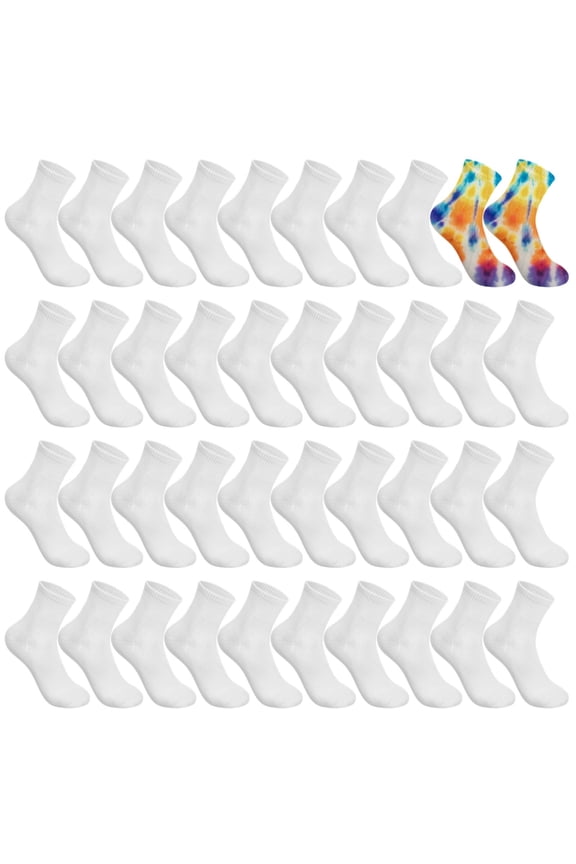 20 Pairs White Sock Blanks, Tie Dye Bulk Pack, DIY Craft Socks for Fun Activities, Soft Breathable Design, Machine Washable