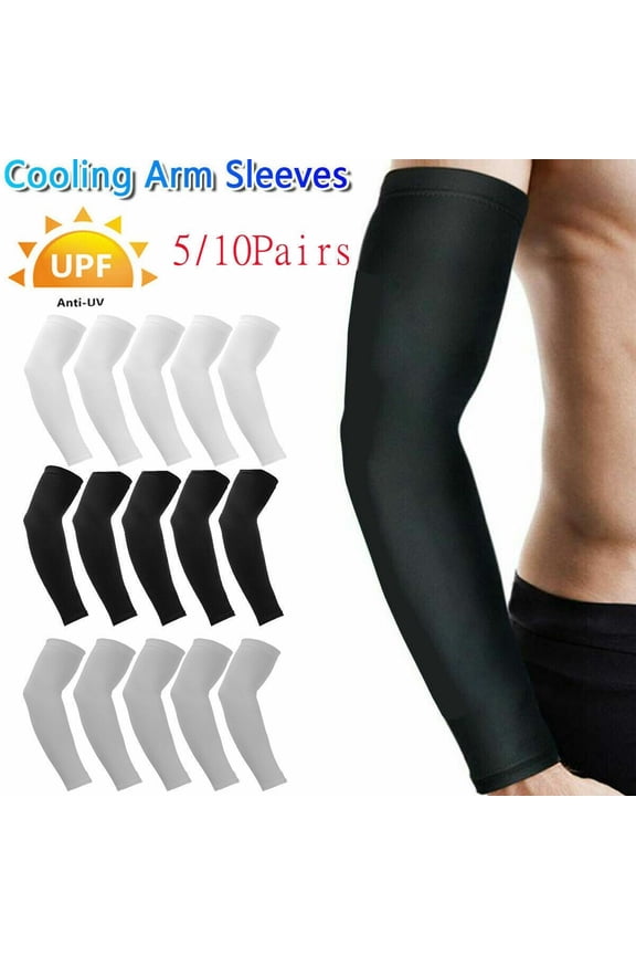20 Pairs black Cooling Arm Sleeves UV Protection Warmers Sleeves for Men&Women,For Running, Cycling, Hiking, Golf