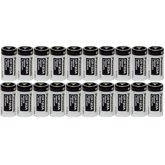 20 Panasonic CR123A 123A Industrial 3V Lithium Batteries