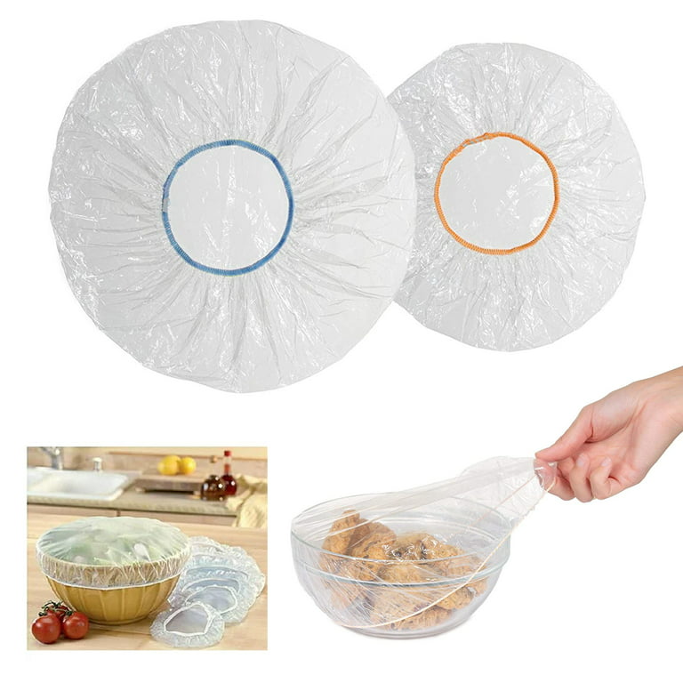 20 Pc Clear Elastic Wrap Bowl Covers Food Storage Caps Dish Plate Stretch  Lid