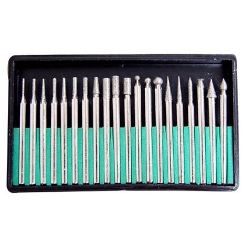 20 Pc Rotary Diamond Burr Set for Dremel Tool