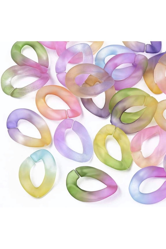 20 Pc Quick Link Connectors Spray Painted Two Tone Transparent Acrylic Linking Rings Link Charms Jewelry Pendant Charms for DIY Dangle Earrings Bracelets Jewelry Making Findings