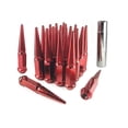 thumbnail image 1 of 20 Pc Solid Spike Lug Nuts Kit Red 1/2" With Key, 1 of 6