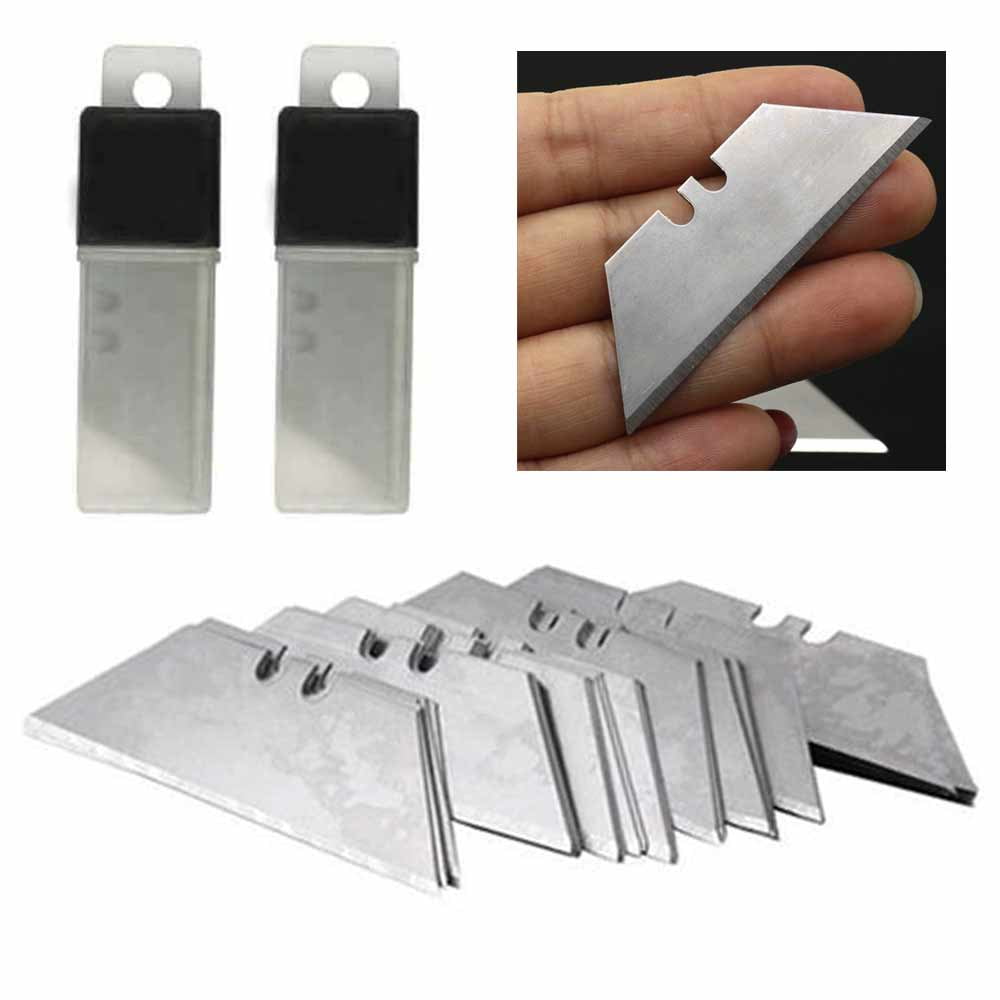 Utility Knife Blades Ten Pack - Box Cutter Blades Refills - 10 Heavy Duty  SK5 High Carbon Steel