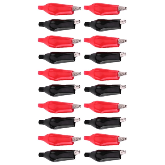 20 Pcs 1.1 in / 28 mm Metal Alligator Clips PVC Insulated Electrical Testing Crocodile Clamps Red & Black