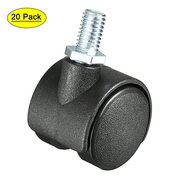 20 Pcs 1.15 Inch Swivel Caster Wheels M6 x 15mm Threaded Stem Caster Wheel