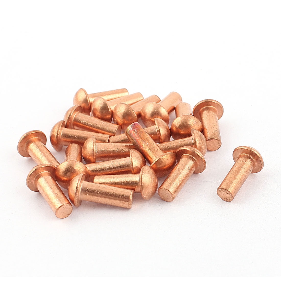 Uxcell 10 Pcs 1/4" X 2" Solid Copper Round Head Rivets – Strong Fasteners For Electrical & Decorative Use