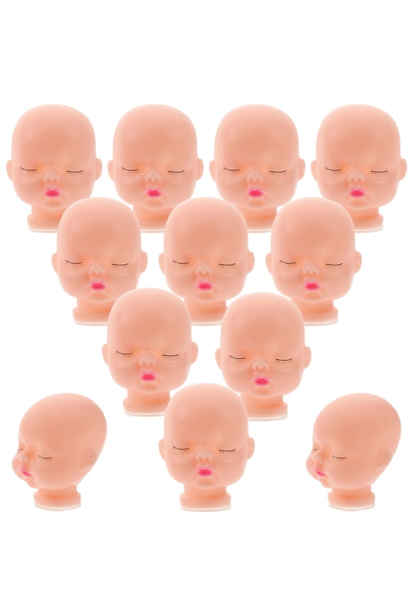 Small Doll Heads Bulk Keychain Pink PVC 20Set