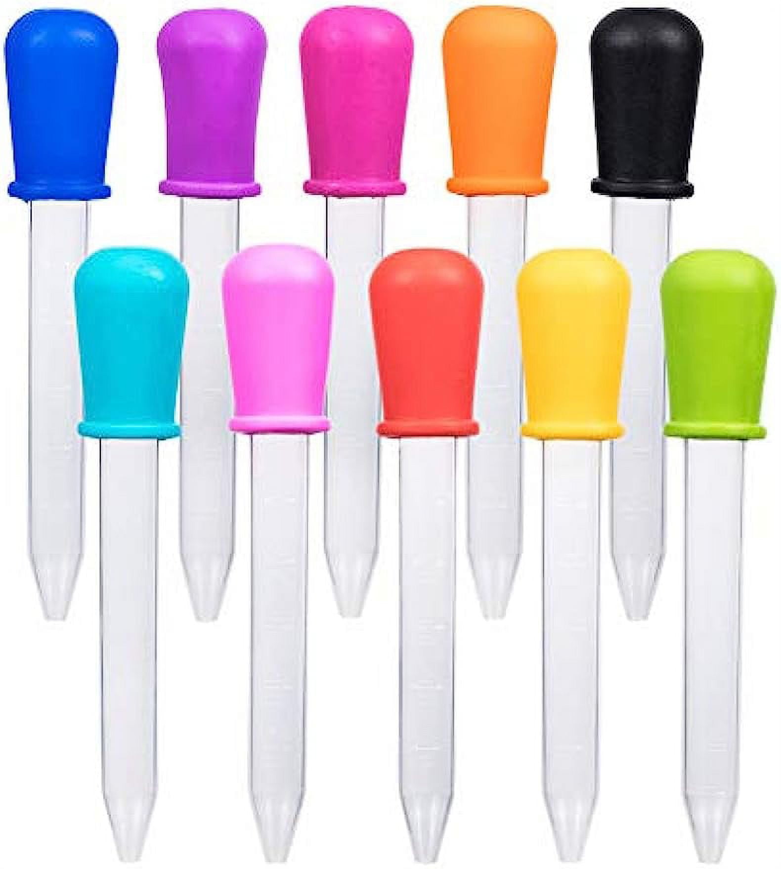 20 Pcs 10 Colors Liquid Droppers Silicone and Plastic Pipettes Transfer