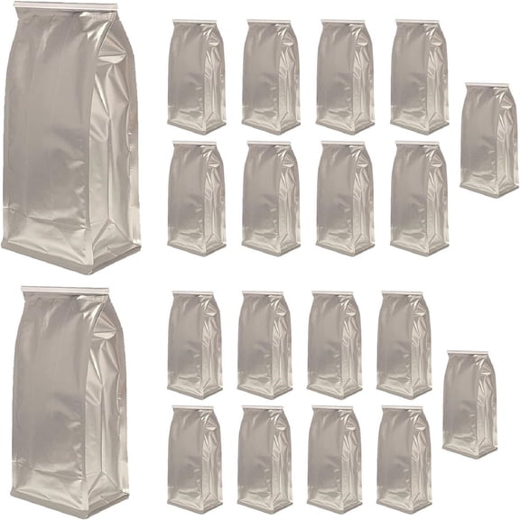 20 Pcs(10L,10S) Disposable Grease Storage Bags, 11/9 inch Foil Grease Disposal Container, Food Storage Bags with Sealing Strips Replacement Grease Bags for Kitchen Cooking Hot Liquids Oils,Khaki