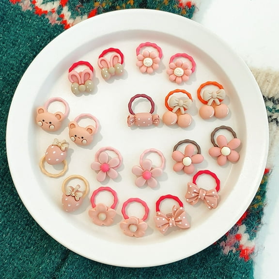 20 Pcs/10 Pcs Girl Hair Tie Cute Cartoon Portable Panda Shape Toddlers Girls Bow Headband Hair Accessories