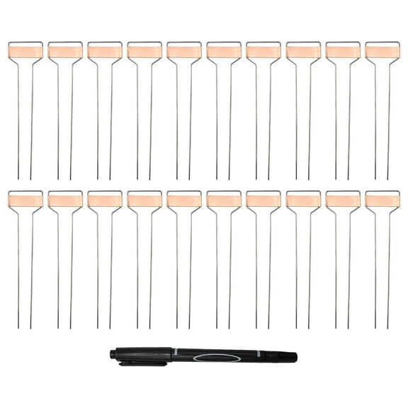 20 Pcs 10 inch Copper Metal Plant Label Stakes, with 1 Marker Pen, for Flowers, Vegetables, Seedlings