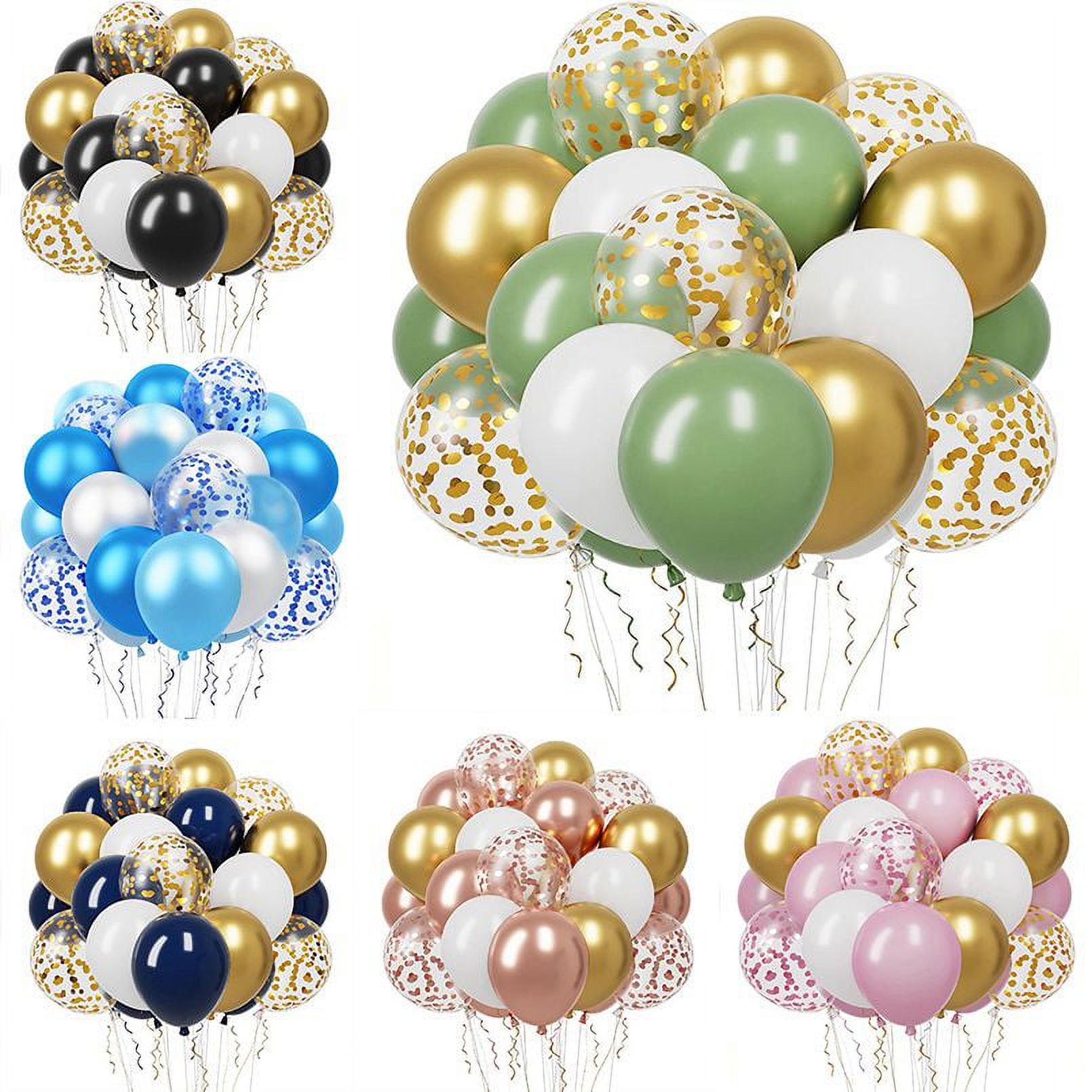 20 Pcs 12 Inch Balloons Kit Gold Confetti Balloons with Ribbons for ...