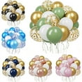 thumbnail image 1 of 20 Pcs 12 Inch Balloons Kit Gold Confetti Balloons with Ribbons for Birthday Wedding Baby Shower Graduation Party Decorations (Blue White,Other), 1 of 6