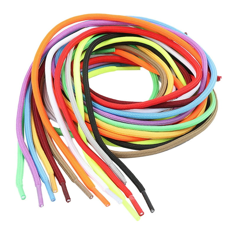 20 Pcs 120cm Round Braided Shoelaces Solid Color Rope Shoe Lace for Sneakers Women Men Sports Running Shoelace Mixed Color
