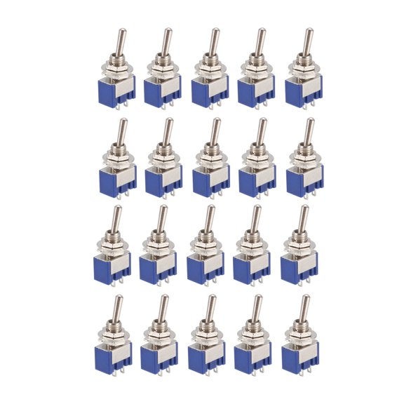 20 Pcs 125VAC 6A On/off 2 Position Terminal SPST Latching  Toggle Switch