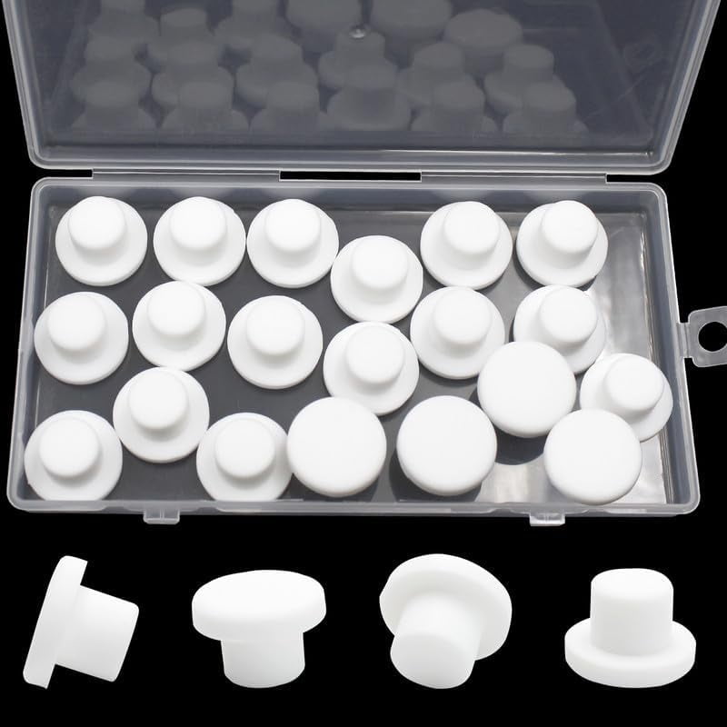 20 Pcs 13 mm/0.52 in Silicone Rubber Plug for Round Holes, Waterproof T ...