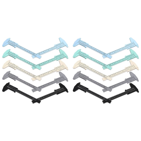 20 Pcs 150 mm Mini Plastic Caliper Vernier Caliper Double Scale Sliding Gauge Measuring Tool for Student Office 5 Colors