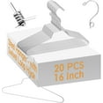 thumbnail image 1 of 20 Pcs 16” Metal Stackable Hanger, Stainless Steel Clothes Hangers with Swivel Hook, Heavy Duty Wire Steel Rack for Blouse Dress, 1 of 7