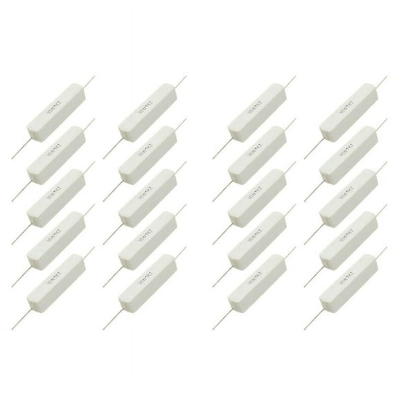 20 Pcs 1K Ohm 5% Ceramic Cement Power Resistor 10W Watt,20 x Cement Resistors,White
