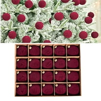 20 Pcs 2.36 Inch Large Velvet Christmas Ball Ornaments Vintage Style Flocked Hanging Decorations for Xmas Tree Holiday Party Wedding Home Decor Indoor Outdoor Shatterproof Bulbs