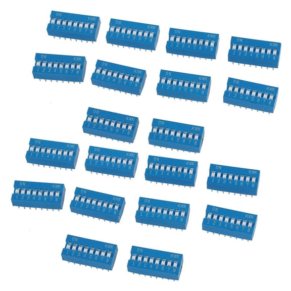 20 Pcs 2.54mm Pitch 8 Positions 16 Pin Blue DIP Switch 8P