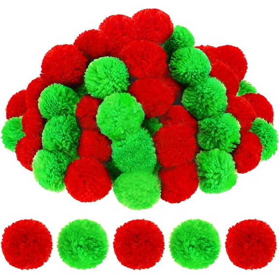 20 Pcs 2 Inch Christmas Yarn Pom Poms Balls for DIY Handmade Crafts Fuzzy Pompoms for DIY Hats Thanksgiving Party Holiday Hanging Home Decorations