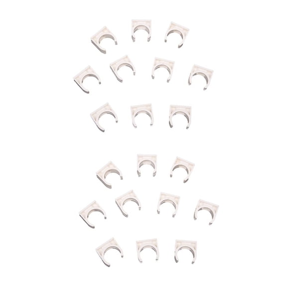 20 Pcs 20mm Diameter White PVC Water Supply Pipe Clamps Clips Fittings,20 x Pipe Clamps,White