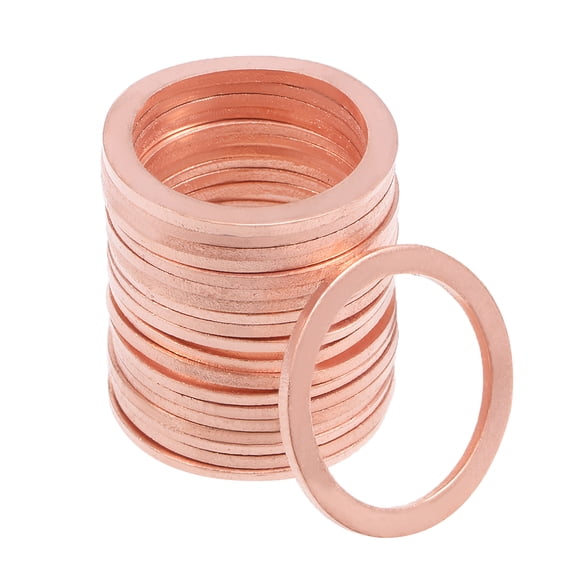 20 Pcs 22mm x 28mm x 1.5mm Copper Flat Washer for Screw Bolt