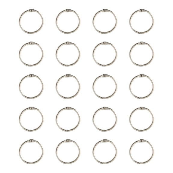 20 Pcs 25mm Metal Binder Rings Indexes Cards Rings Bookbinding Rings Book Rings for File Organization Photo Albums