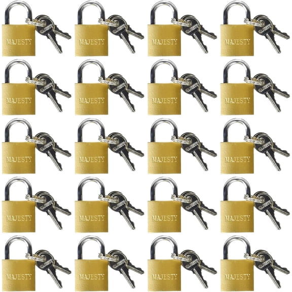 20 Pcs 25mm Solid Brass Mini Padlock Set Pad Locks w/ 2 Keys for Locker Luggage
