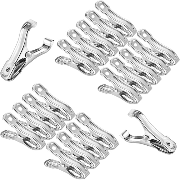 20 Pcs 2inches Gardening Clips for Netting, Greenhouse Clamps Made of Stainless Steel, Have a Strong Grip of Metal Clips, For 3/8'', 1/2'', 3/4'' Garden Hoops or Greenhouse Frame