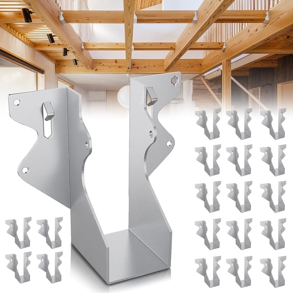 20 Pcs 2x4 Joist Hangers for Wood,18 Gauge Metal Face Mount Hanger, Lu24 Galvanized, Hurricane Ties Rafter, Rafter Brackets Deck,Floor,Roof Overhang and Ceiling