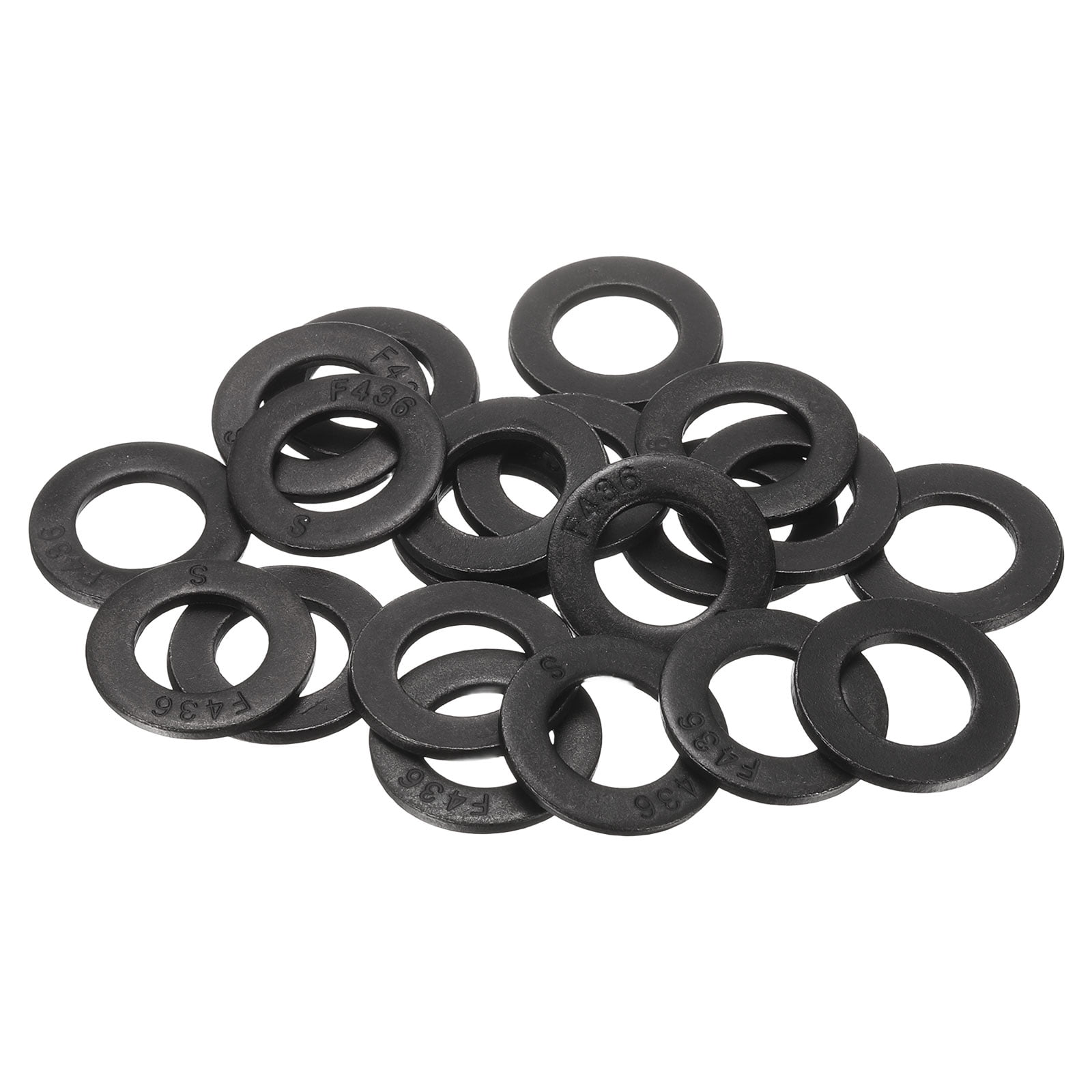 20 Pcs 3/4" Black Flat Washers, 37mm Outer Diameter, 45 Steel Metal Washer for Screws and Bolts