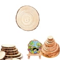 thumbnail image 1 of 20 Pcs 3-4cm Unfinished Natural Wood Slices, Birch Round Log Discs Wooden Tree Slices, DIY Arts & Crafts Supplies,Ready to Paint Slices for DIY Art Christmas Ornaments Rustic Home Decor,Khaki, 1 of 5