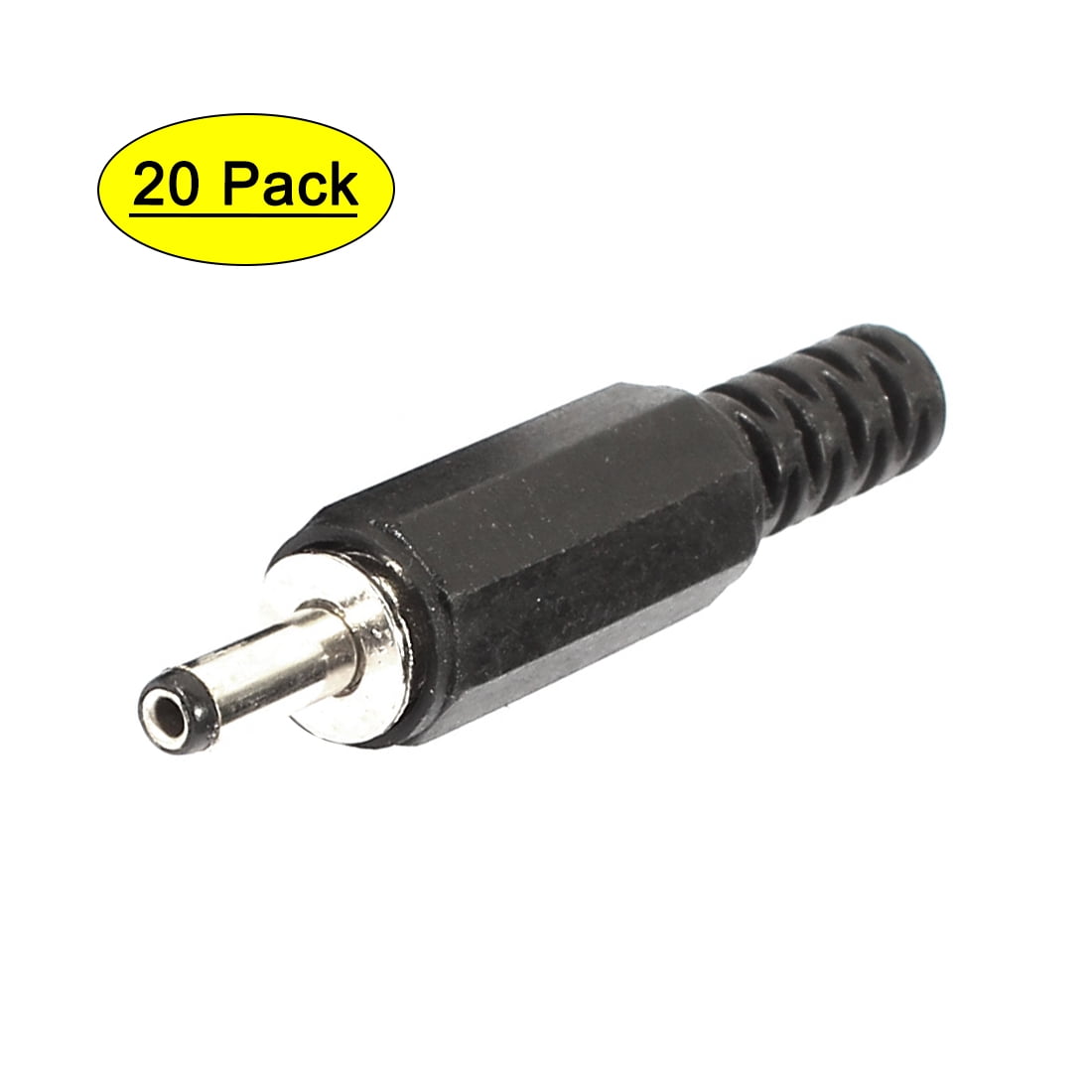 20 Pcs 3.5mmx1.35mm Male DC Power Jack Connector Socket Adapter Black