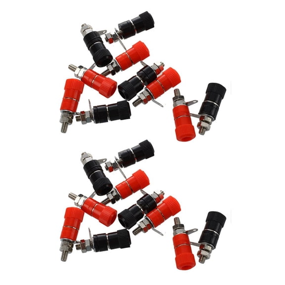 20 Pcs 3.8mm Thread 4mm Banana Plug Socket Binding Post Replacement,20 x Binding Post,Red& Black&Silver