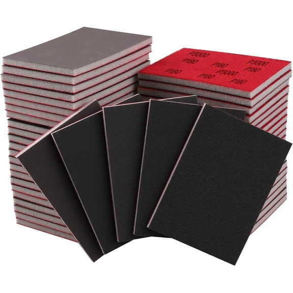 20 Pcs 3 x 4 Inch 180-3000 Grit Sanding Sponge Set, Ultra Fine Sanding Sponges Pads, Soft Foam Hand Sander Block Wet Dry Sandpaper for Model Drywall Metal Wood Furniture Polishing