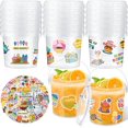 thumbnail image 2 of 24-Pack Clear Plastic Drink Buckets With Lids - 32oz & 25oz Party Containers For Cocktails, Ice Cream & Snacks 2 of 13