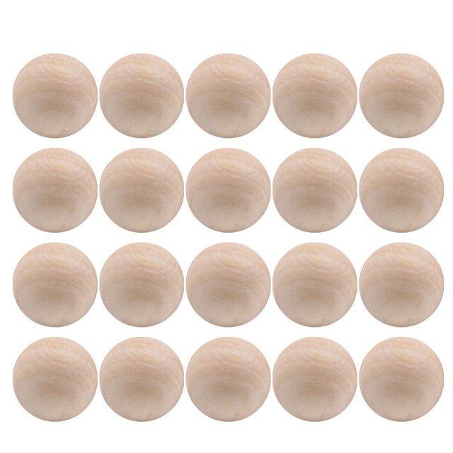 20 Pcs 35MM Large Lotus Wood Round No Hole Mini Ball Solid Beads DIY
