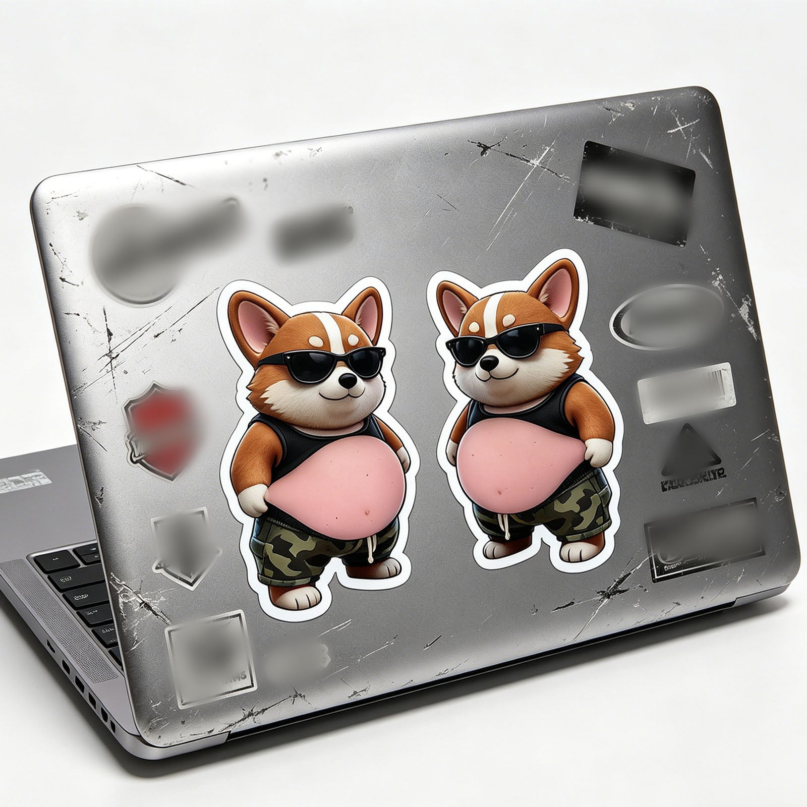 20 Pcs 3D Shiba Inu Dog Belly Stickers, Super Soft Silicone Anti-Collision Stickers, Cute Dog Belly Sticker as Car Door Protector, Table Edge Protector & Cute Decor Sticker for Home and Car