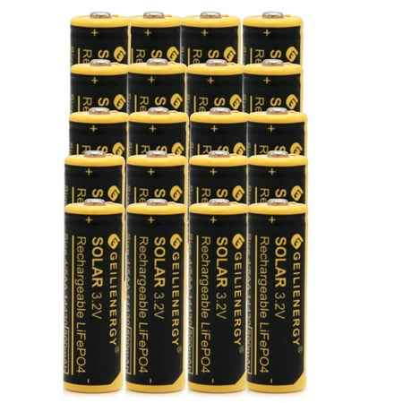 (20 Pcs) 3.2v 4/5 AA 14430 500mAh LiFePO4 Lithium Rechargeable Solar Battery for Outdoor Solar Lights