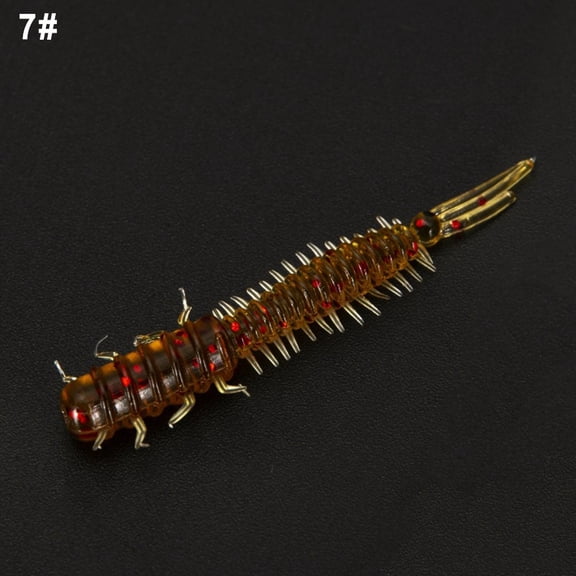 20 Pcs 4.5cm Fishing Soft Lure Larva Worm Bait Three Tailed Spiral Slug Bait