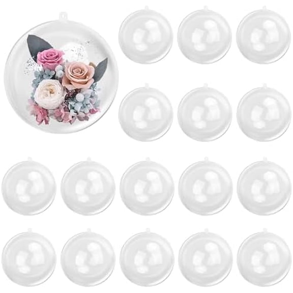 20 Pcs 4.72 Inch Clear Acrylic Fillable Balls, Christmas DIY Fillable Ornaments Balls, Acrylic Ornaments Ball for Christmas, Holidays, Weddings, Parties, and Home Decor